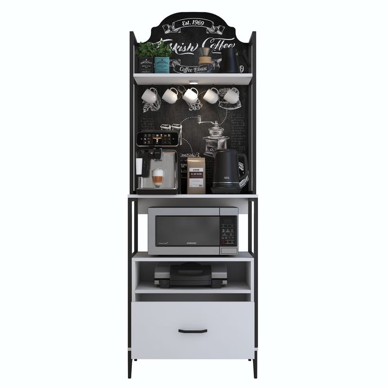 Multifunktionsskab Wallxpert Gala Hylde (70 x 205 x 40 cm) Hvid - Hvid - Opbevaring - Hylder & Reoler - Reolsystem