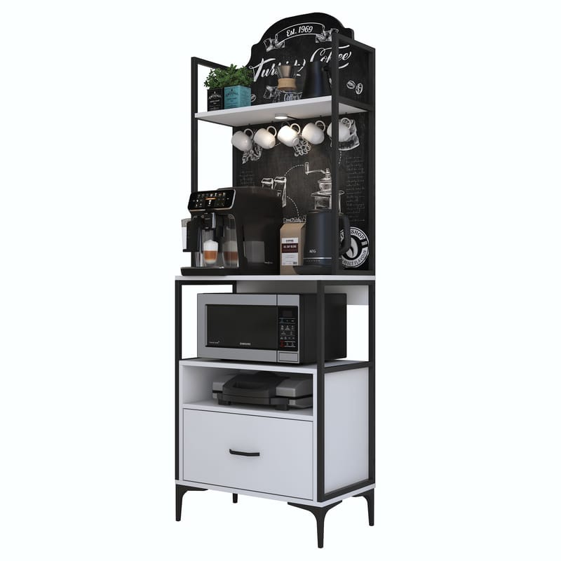 Multifunktionsskab Wallxpert Gala Hylde (70 x 205 x 40 cm) Hvid - Hvid - Opbevaring - Hylder & Reoler - Reolsystem