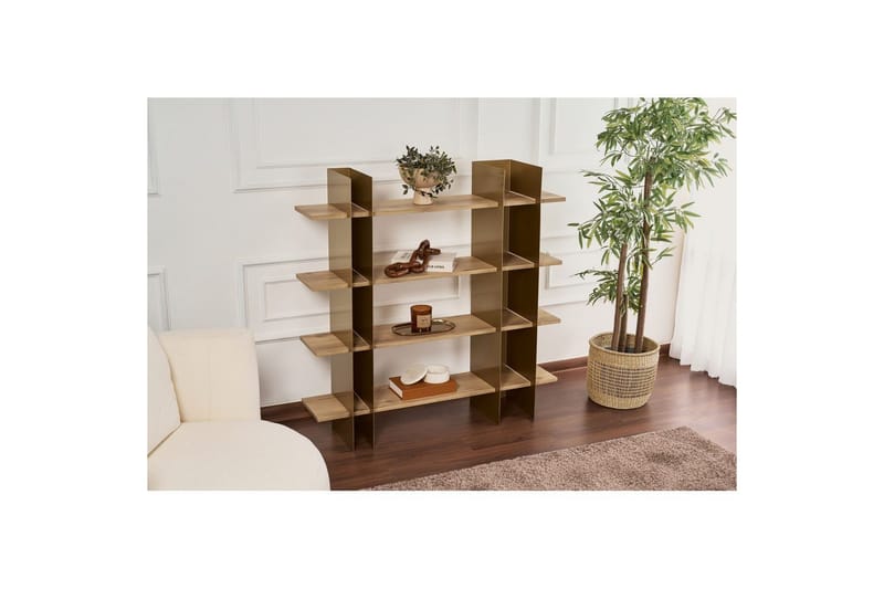 Nara Bogreol 120 cm - Guld - Opbevaring - Hylder & Reoler - Bogreol