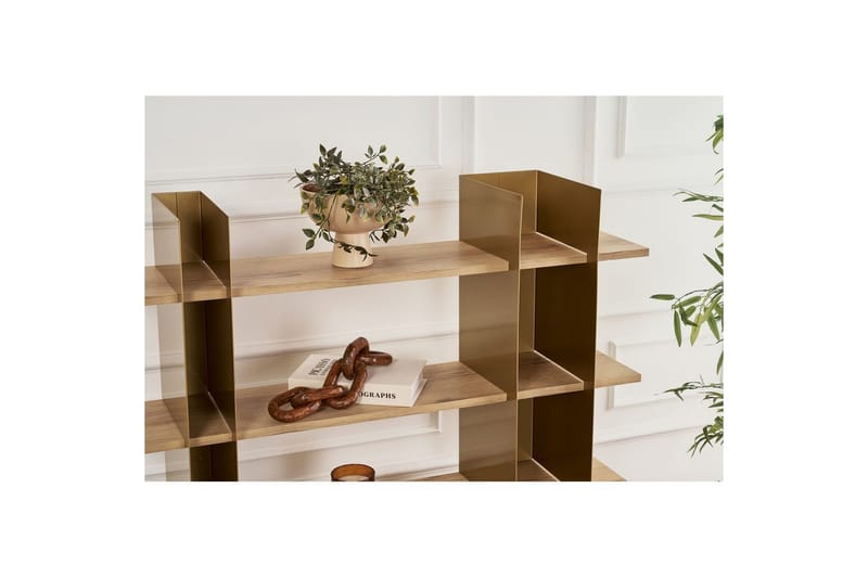 Nara Bogreol 120 cm - Guld - Opbevaring - Hylder & Reoler - Bogreol