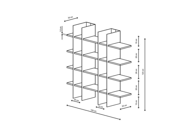 Nara Bogreol 120 cm - Sort - Opbevaring - Hylder & Reoler - Bogreol