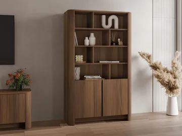 Norrhassel Bogreol 103 cm i Valnød - Brun - Opbevaring - Hylder & Reoler - Bogreol