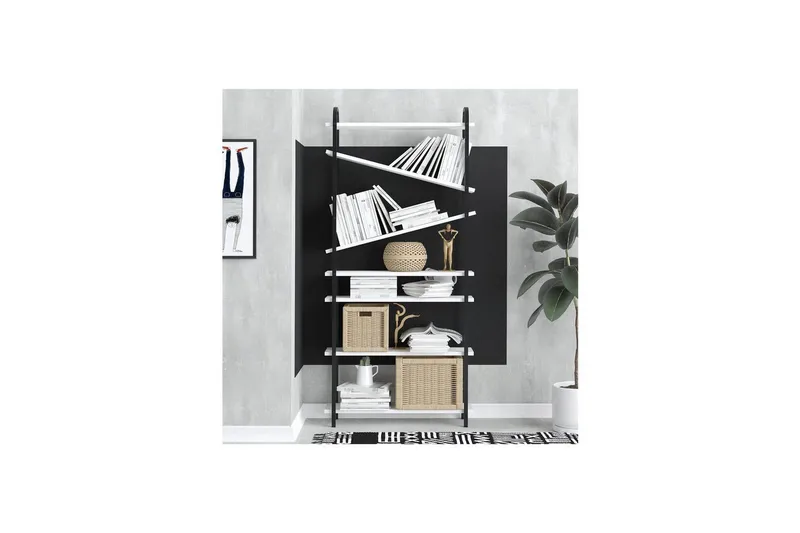 Norvas Bogreol 78 cm - Sort/Hvid - Opbevaring - Hylder & Reoler - Bogreol