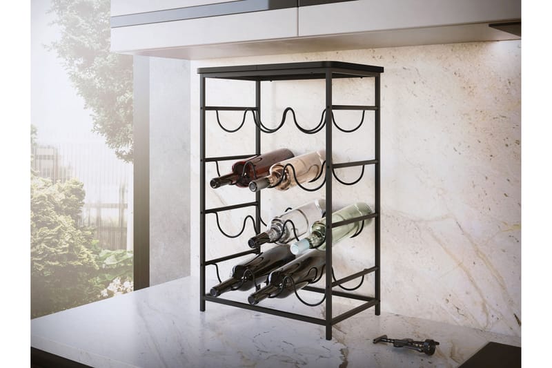 Haru Vinstativ 40x26 cm 60x - Sort - Opbevaring - Hylder & Reoler - Opbevaringshylde - Vinstativ & vinhylde