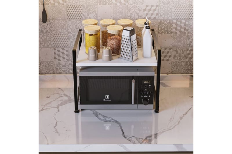 Køkkenhylde Kunimitsu Hvid / Sort - Hvid / Sort - Opbevaring - Hylder & Reoler - Opbevaringshylde - Krydderihylde & krydderistativ