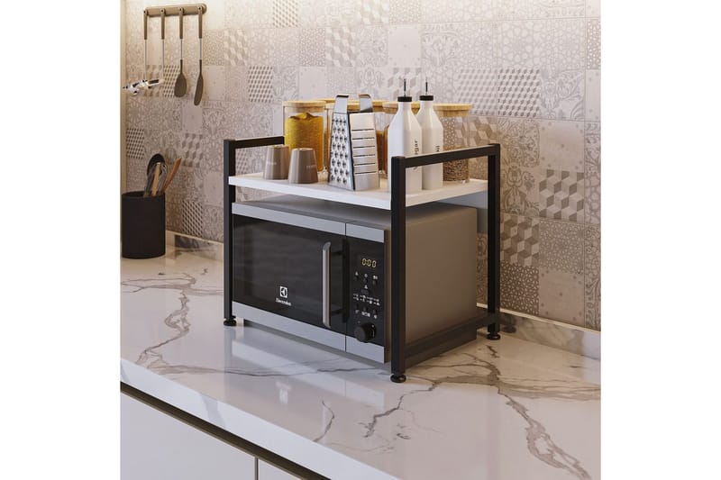 Køkkenhylde Kunimitsu Hvid / Sort - Hvid / Sort - Opbevaring - Hylder & Reoler - Opbevaringshylde - Krydderihylde & krydderistativ