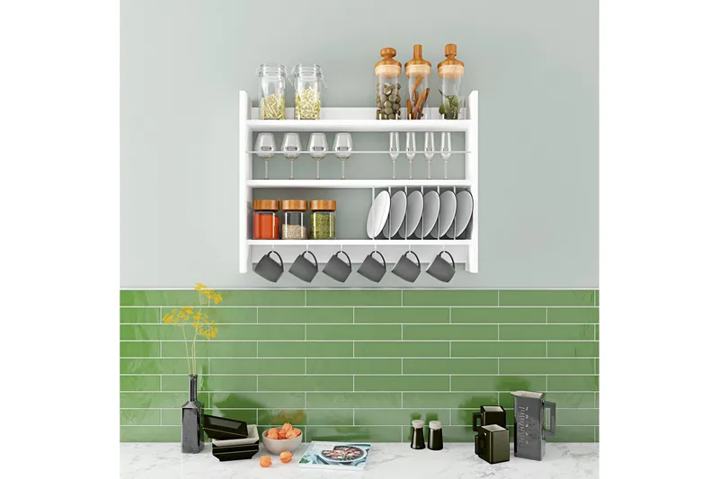 Lesince Krydderihylde 85x15 cm - Hvid - Opbevaring - Hylder & Reoler - Opbevaringshylde - Krydderihylde & krydderistativ