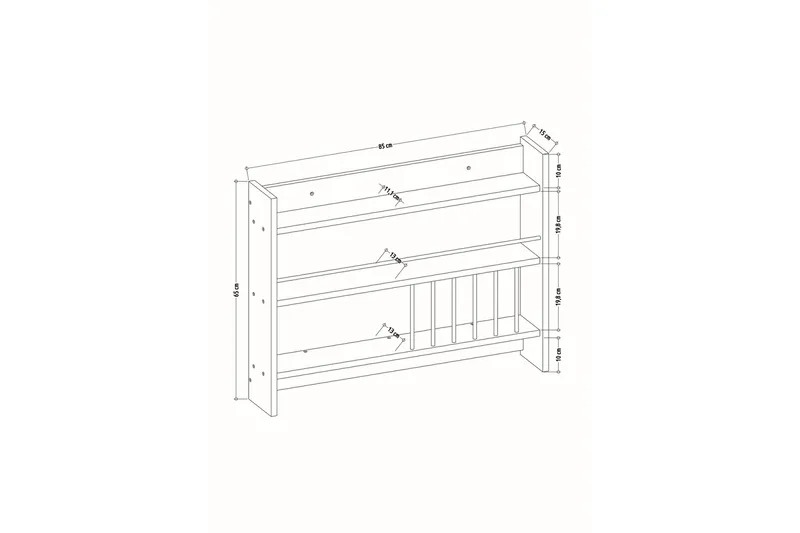 Lesince Krydderihylde 85x15 cm - Hvid - Opbevaring - Hylder & Reoler - Opbevaringshylde - Krydderihylde & krydderistativ