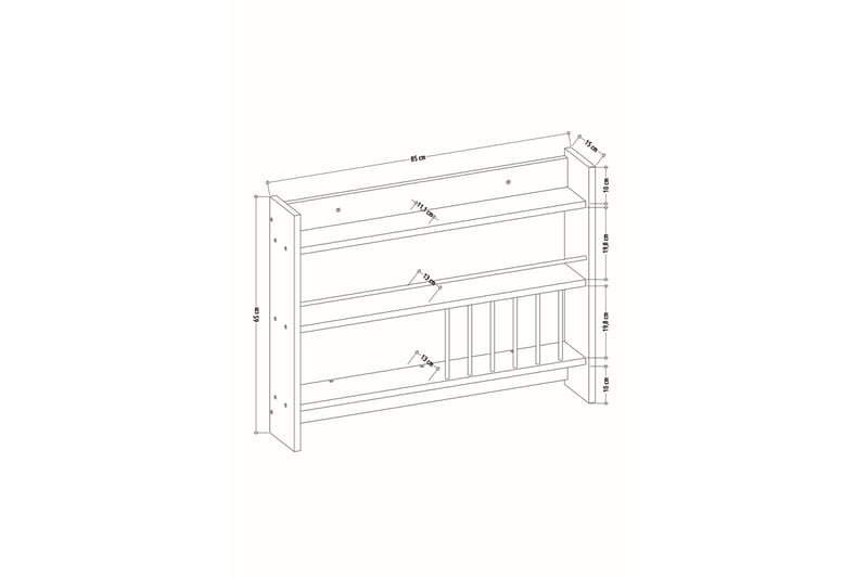 Lesince Krydderihylde 85x15 cm - Hvid - Opbevaring - Hylder & Reoler - Opbevaringshylde - Krydderihylde & krydderistativ