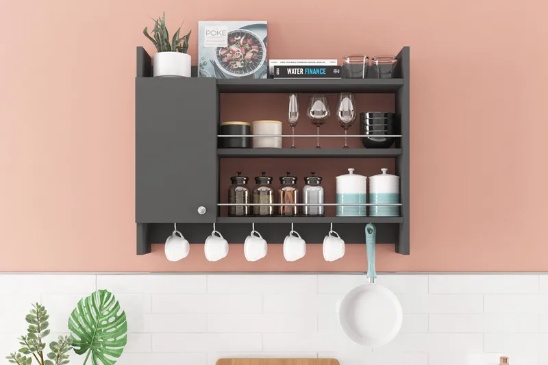 Nivillac Krydderihylde 85x15 cm, Antracit