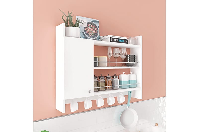 Nivillac Krydderihylde 85x15 cm - Hvid - Opbevaring - Hylder & Reoler - Opbevaringshylde - Krydderihylde & krydderistativ