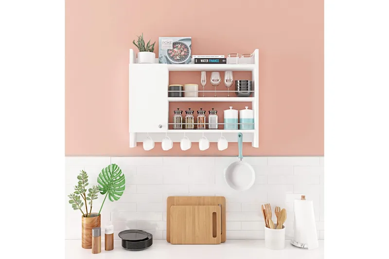 Nivillac Krydderihylde 85x15 cm - Hvid - Opbevaring - Hylder & Reoler - Opbevaringshylde - Krydderihylde & krydderistativ