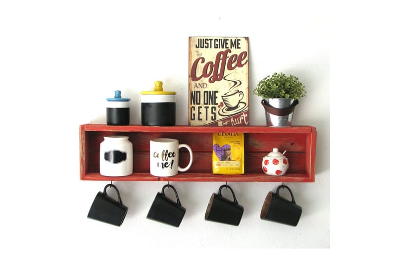 Raniye Krydderihylde 70x10 cm - Rød - Opbevaring - Hylder & Reoler - Opbevaringshylde - Krydderihylde & krydderistativ