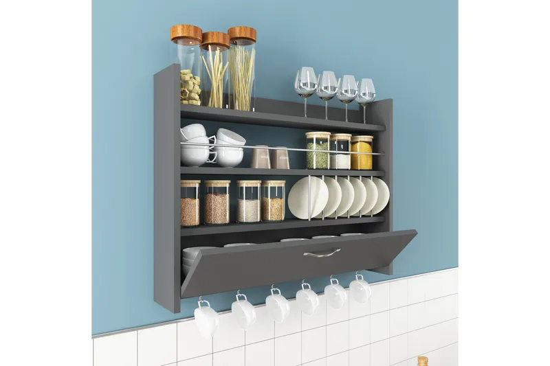 Rovdane Krydderihylde 85x15 cm - Antracit - Opbevaring - Hylder & Reoler - Opbevaringshylde - Krydderihylde & krydderistativ