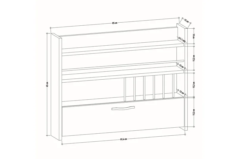 Rovdane Krydderihylde 85x15 cm - Antracit - Opbevaring - Hylder & Reoler - Opbevaringshylde - Krydderihylde & krydderistativ