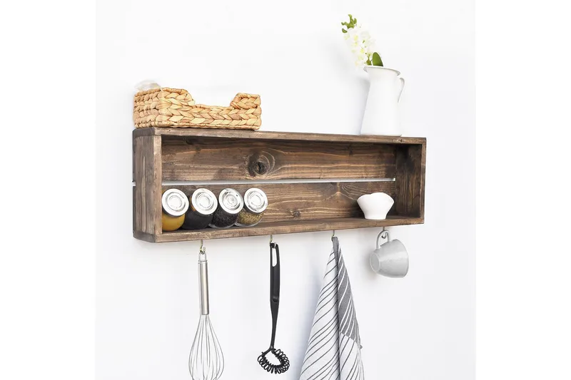 Ticknor Køkkenhylde 72 cm - Valnød - Opbevaring - Hylder & Reoler - Opbevaringshylde - Krydderihylde & krydderistativ