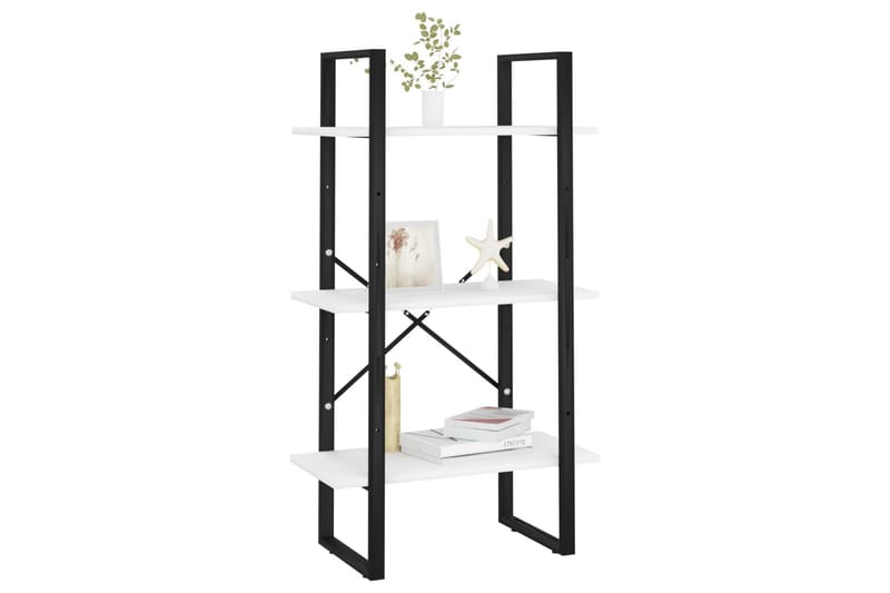 opbevaringsreol 60x30x105 cm spånplade og metal hvid - Hvid - Opbevaring - Hylder & Reoler - Opbevaringshylde - Lagerhykde