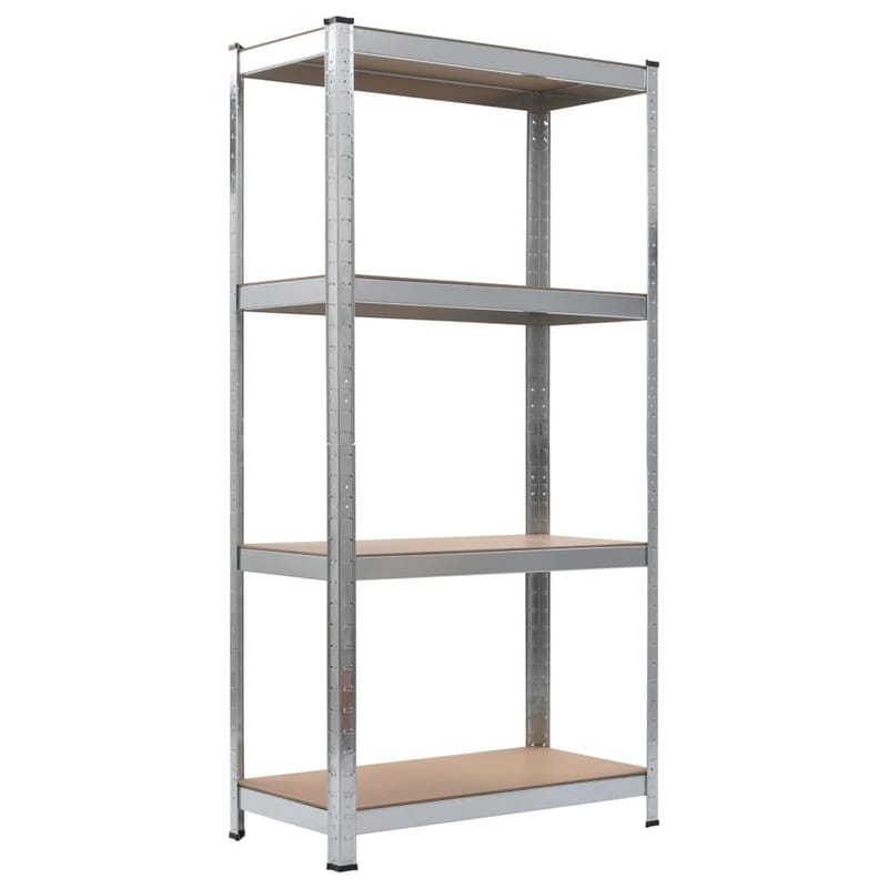 opbevaringsreol 80 x 40 x 160 cm stål og MDF sølvfarvet - Sølv - Opbevaring - Hylder & Reoler - Opbevaringshylde - Lagerhykde