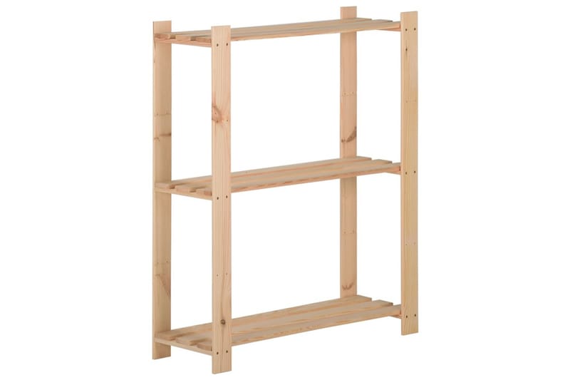 opbevaringsreol i 3 niveauer 60x28,5x90 cm massivt fyrretræ - Brun - Opbevaring - Hylder & Reoler - Opbevaringshylde - Lagerhykde