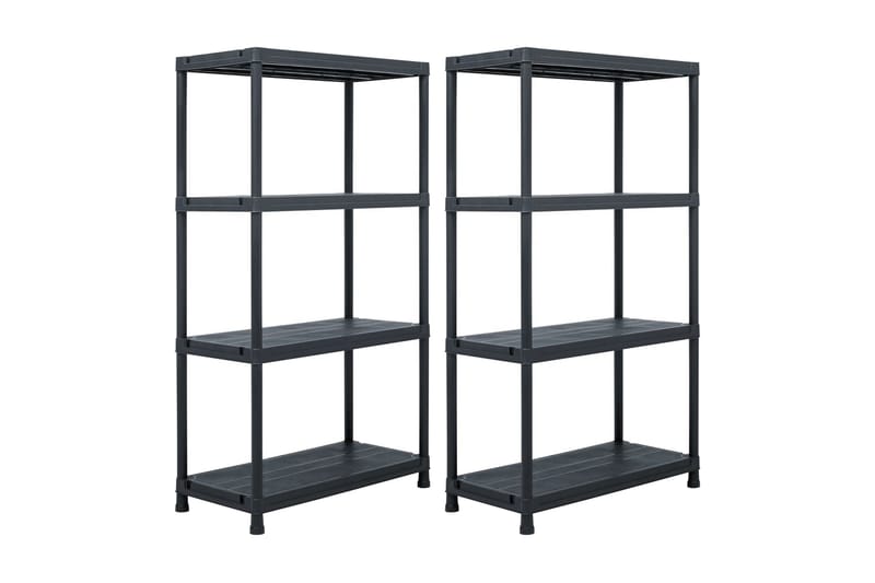 Opbevaringsreoler 2 Stk. 60 X 30 X 138 Cm Plastik Sort - Sort - Opbevaring - Hylder & Reoler - Opbevaringshylde - Lagerhykde