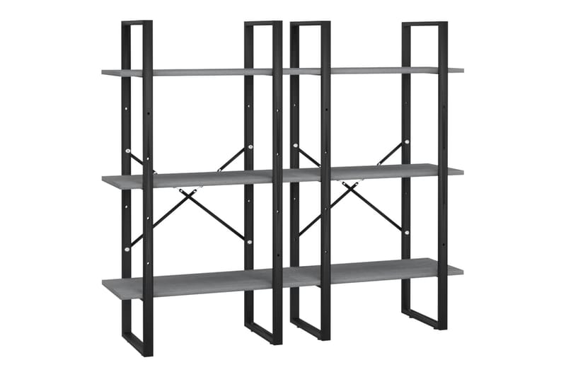 opbevaringsreoler 2 stk. 60x30x210 cm massivt fyrretræ grå - Grå - Opbevaring - Hylder & Reoler - Opbevaringshylde - Lagerhykde