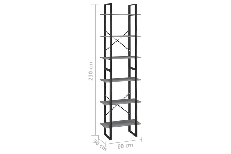 opbevaringsreoler 2 stk. 60x30x210 cm massivt fyrretræ grå - Grå - Lagerhykde