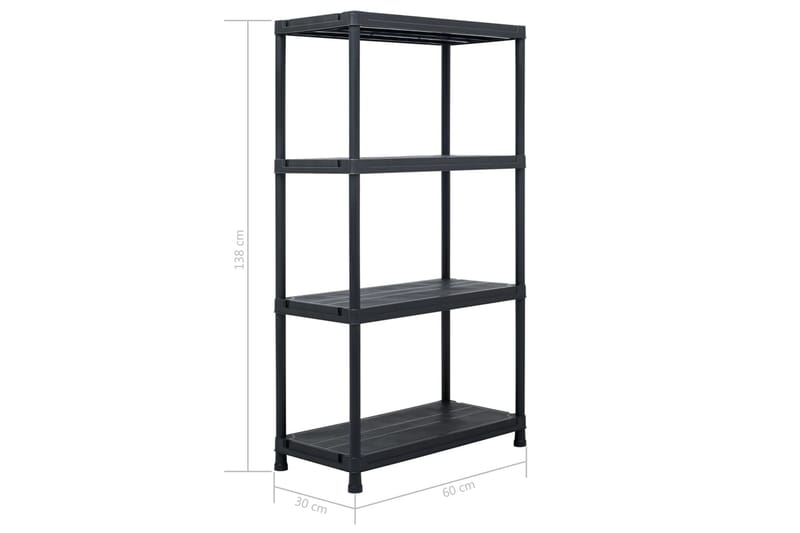 Opbevaringsreoler 5 Stk. 60 X 30 X 138 Cm Plastik Sort - Sort - Opbevaring - Hylder & Reoler - Opbevaringshylde - Lagerhykde