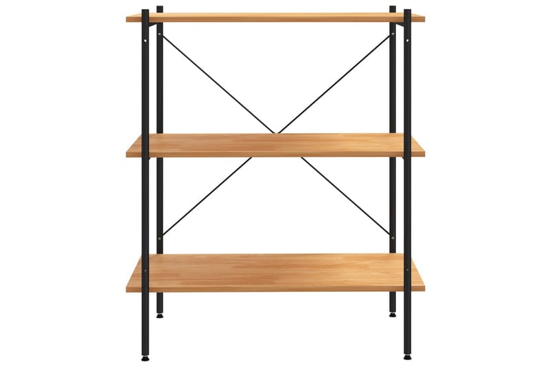 reol med 3 hylder 80x40x92 cm sort og egetræ - Sort - Lagerhykde