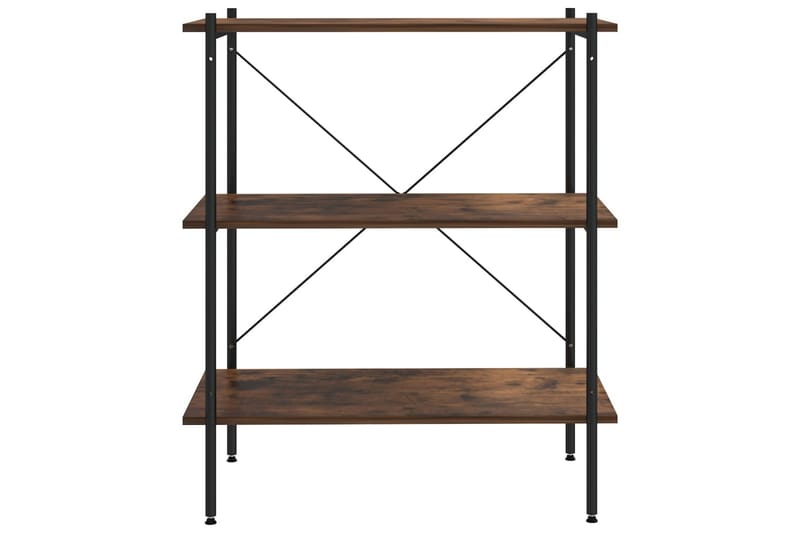 reol med 3 hylder 80x40x92 cm sort og mørkt træ - Sort - Opbevaring - Hylder & Reoler - Opbevaringshylde - Lagerhykde