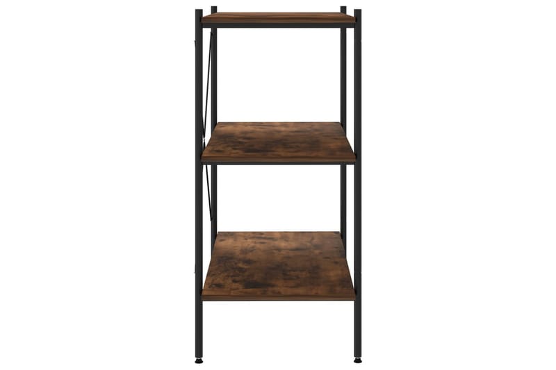 reol med 3 hylder 80x40x92 cm sort og mørkt træ - Sort - Opbevaring - Hylder & Reoler - Opbevaringshylde - Lagerhykde