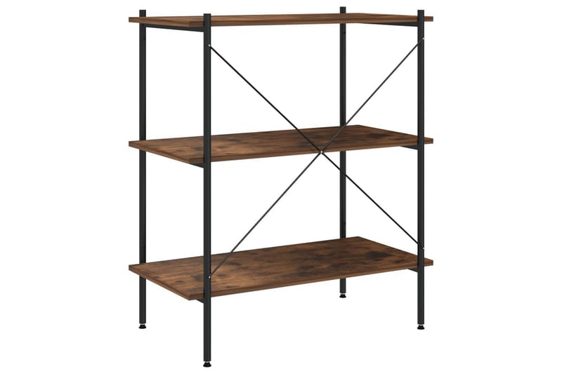 reol med 3 hylder 80x40x92 cm sort og mørkt træ - Sort - Opbevaring - Hylder & Reoler - Opbevaringshylde - Lagerhykde