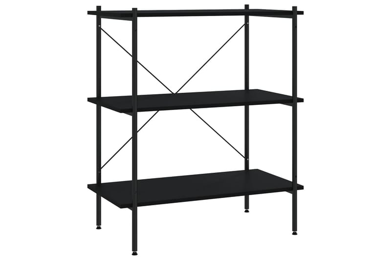 reol med 3 hylder 80x40x92 cm sort - Sort - Opbevaring - Hylder & Reoler - Opbevaringshylde - Lagerhykde
