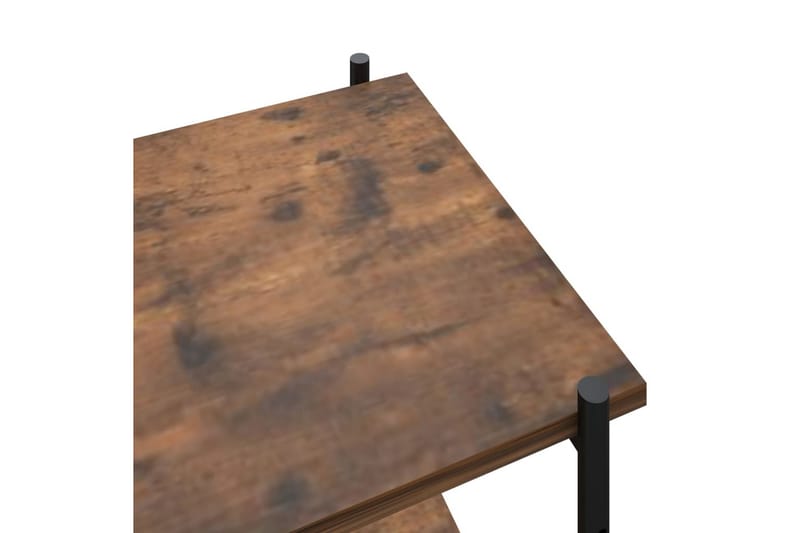 reol med 4 hylder 80x40x130 cm sort og mørkt træ - Sort - Opbevaring - Hylder & Reoler - Opbevaringshylde - Lagerhykde