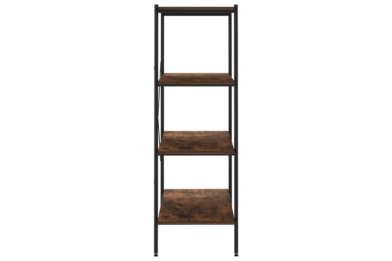 reol med 4 hylder 80x40x130 cm sort og mørkt træ - Sort - Opbevaring - Hylder & Reoler - Opbevaringshylde - Lagerhykde