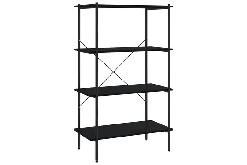reol med 4 hylder 80x40x130 cm sort - Sort - Opbevaring - Hylder & Reoler - Opbevaringshylde - Lagerhykde