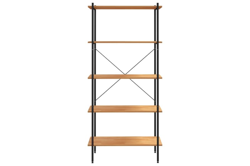reol med 5 hylder 80x40x163 cm sort og egetræ - Sort - Opbevaring - Hylder & Reoler - Opbevaringshylde - Lagerhykde