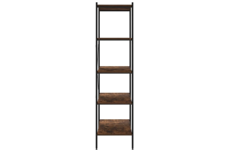 reol med 5 hylder 80x40x163 cm sort og mørkt træ - Sort - Opbevaring - Hylder & Reoler - Opbevaringshylde - Lagerhykde