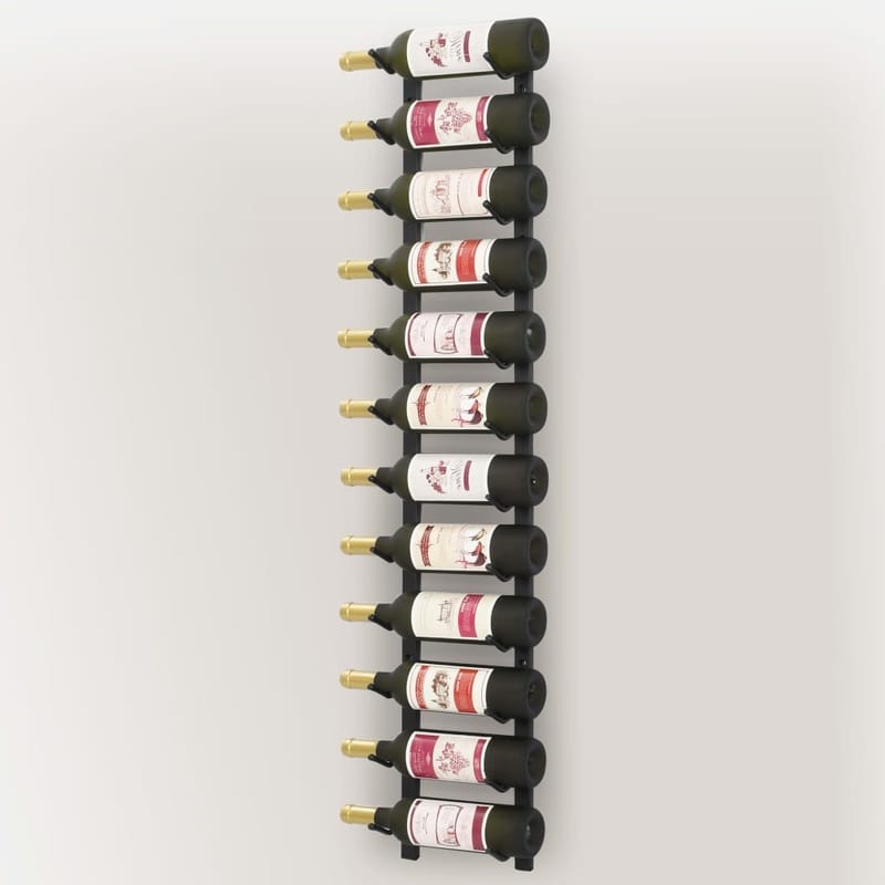 Vægmonteret Vinreol Til 12 Vinflasker Sort Jern - Sort - Vinstativ & vinhylde