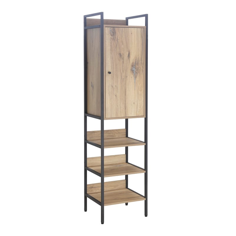 Vinreol Bjeldor Rustic melamin 44x40x180 cm, brun