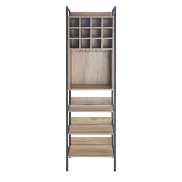 Vinreol Bjeldor Rustic melamin 52x40x180 cm - brun - Opbevaring - Hylder & Reoler - Opbevaringshylde - Vinstativ & vinhylde