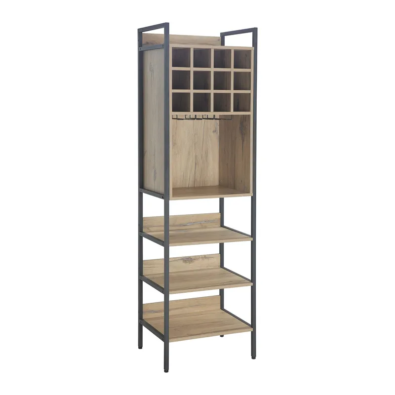 Vinreol Bjeldor Rustic melamin 52x40x180 cm, brun