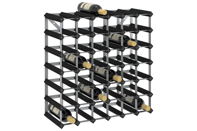 vinreol til 42 flasker massivt fyrretræ sort - Sort - Vinstativ & vinhylde