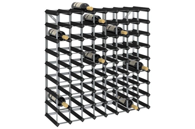 vinreol til 72 flasker massivt fyrretræ sort - Sort - Vinstativ & vinhylde