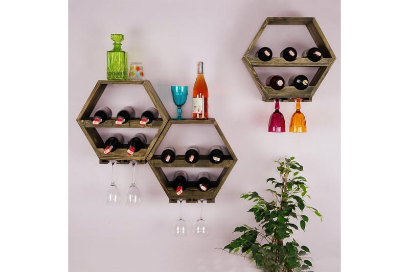 Almaden vinreol 42x20 cm - Natur - Opbevaring - Hylder & Reoler - Opbevaringshylde - Vinstativ & vinhylde