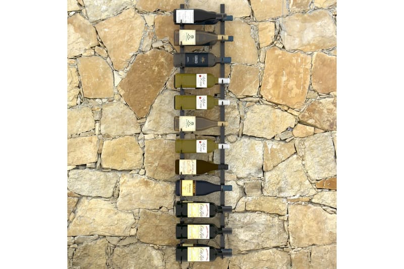 Væghængt Vinreol Til 24 Flasker Jern Sort - Vinstativ & vinhylde