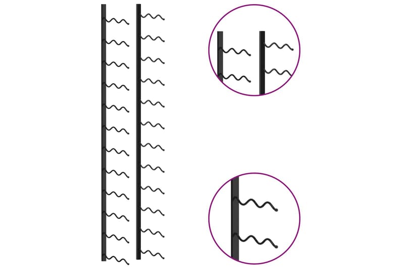Væghængt Vinreol Til 24 Flasker Jern Sort - Vinstativ & vinhylde
