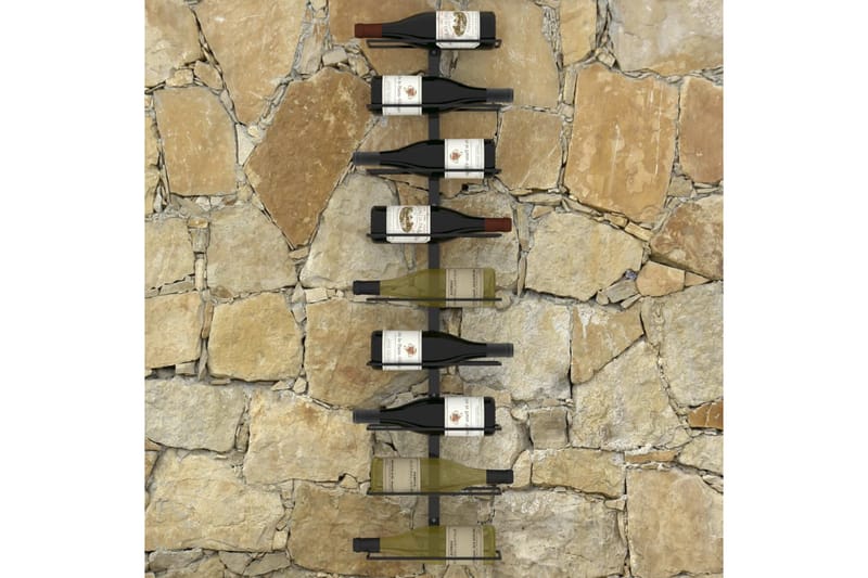 Væghængt Vinreol Til 9 Flasker Jern Sort - Vinstativ & vinhylde