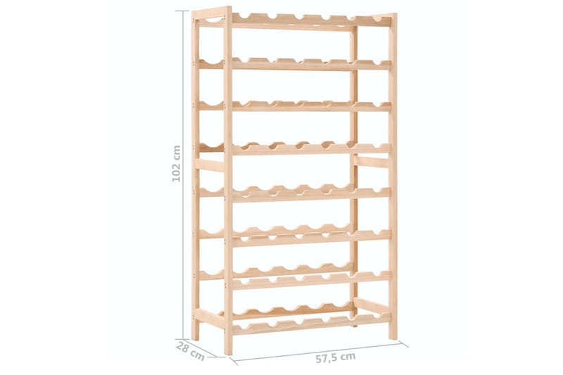 Vinreol Cedertræ 57,5 X 28 X 102 Cm - Brun - Opbevaring - Hylder & Reoler - Opbevaringshylde - Vinstativ & vinhylde