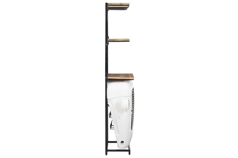Vinreol med traktordel 49x31x170 cm ru mangotræ hvid - Hvid - Opbevaring - Hylder & Reoler - Opbevaringshylde - Vinstativ & vinhylde