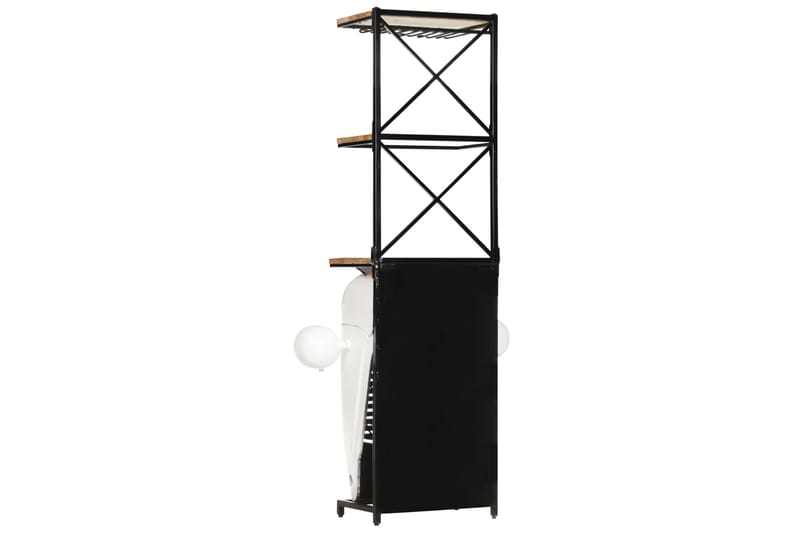 Vinreol med traktordel 49x31x170 cm ru mangotræ hvid - Hvid - Opbevaring - Hylder & Reoler - Opbevaringshylde - Vinstativ & vinhylde